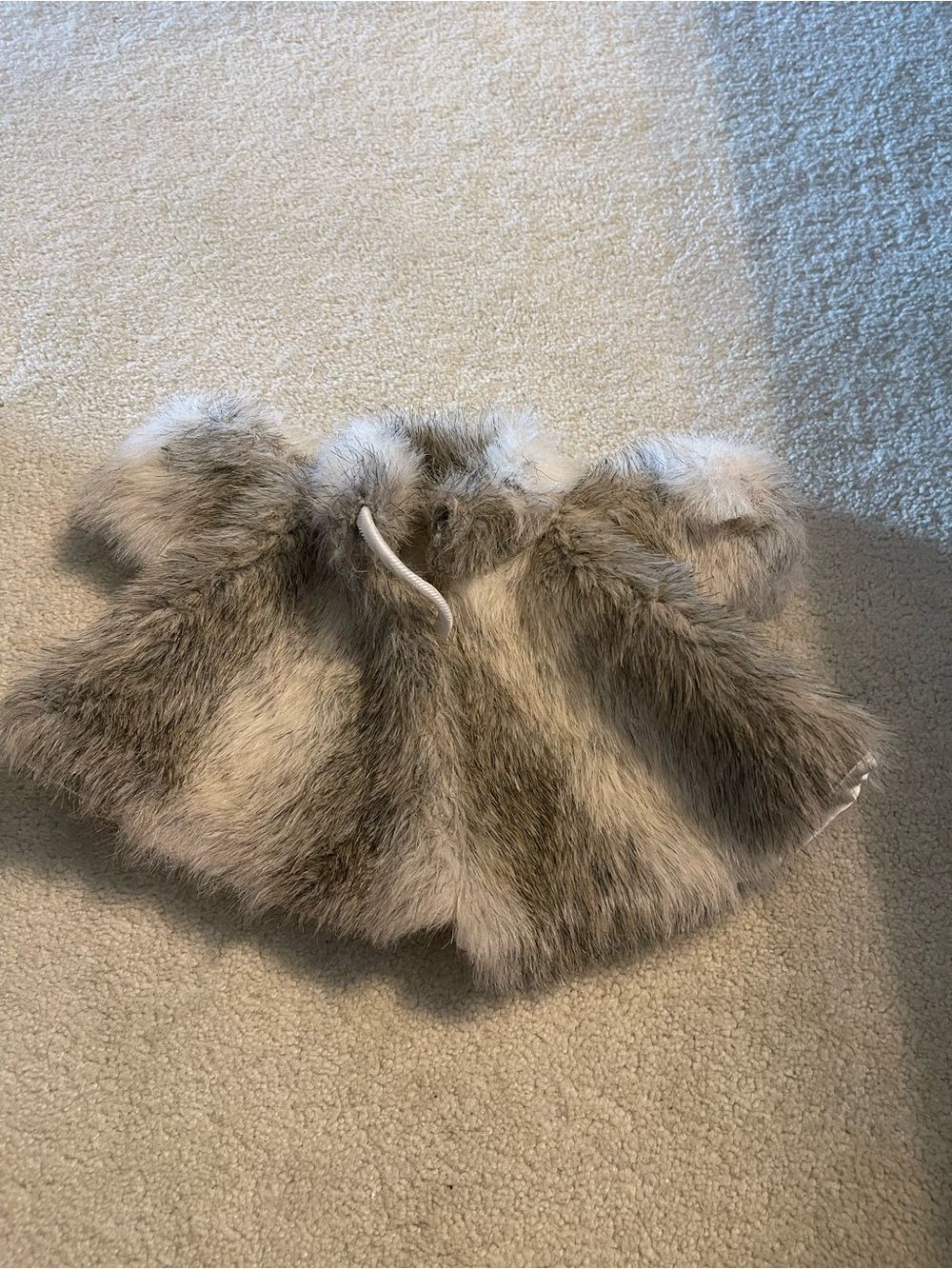 Real Fur babies Cape in Gray and Cream